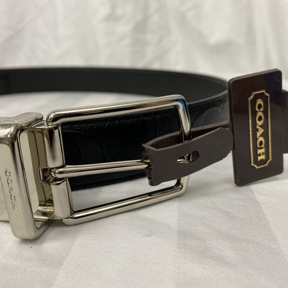 NWT Black Coach Belt Signature Leather - Picture 4 of 7
